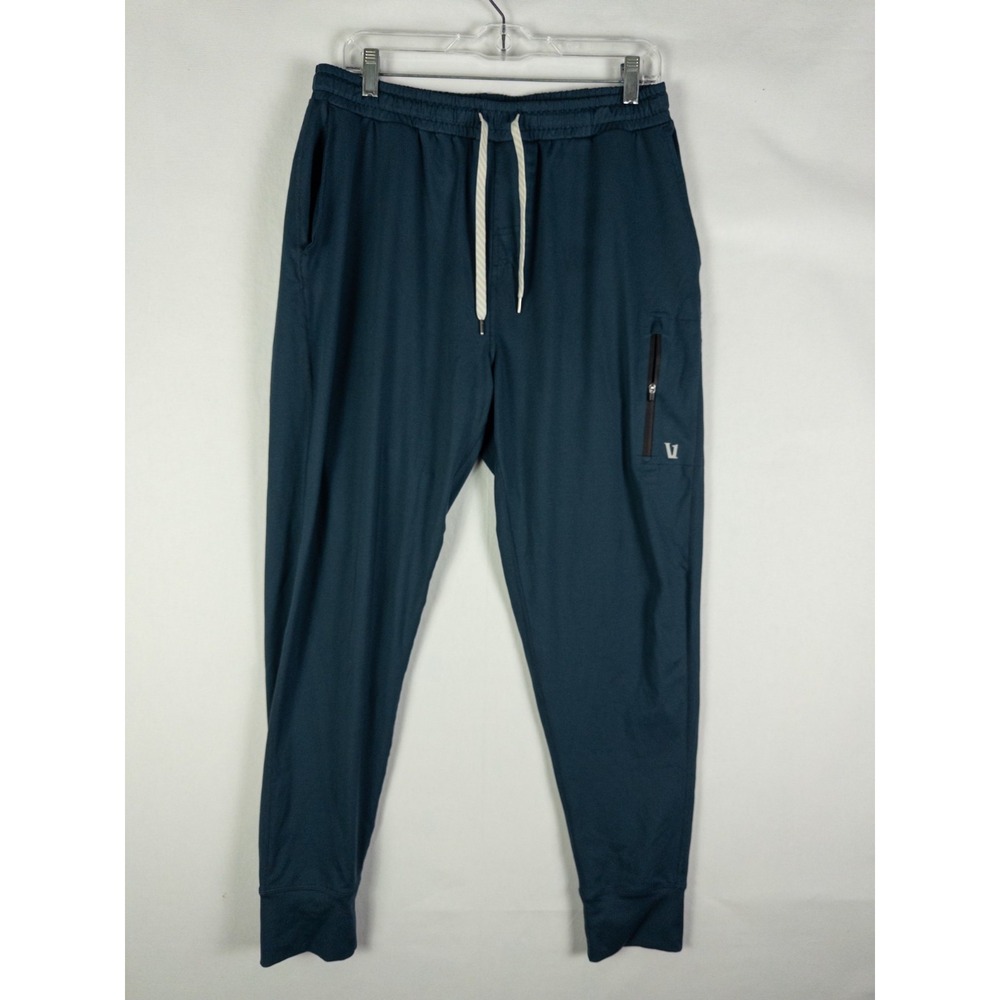 Vuori Joggers Mens Medium Navy Blue Tapered Zip Pocket Drawstring Athletic Sweat